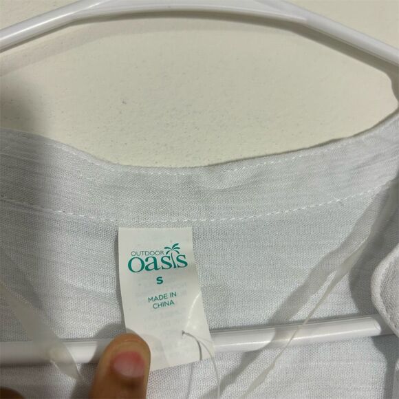 Oasis Women's White Short Sleeve Tunic Cover-Up Size S - Picture 2 of 10